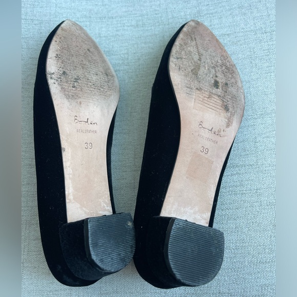 Boden Size 39 Black Velvet Block Heel Loafer, Perfect Holiday Shoe - Picture 6 of 11